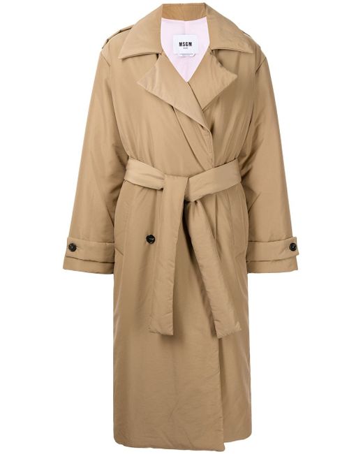 Msgm logo patch trench coat
