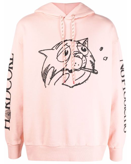 Aries Worried Cat graphic-print hoodie