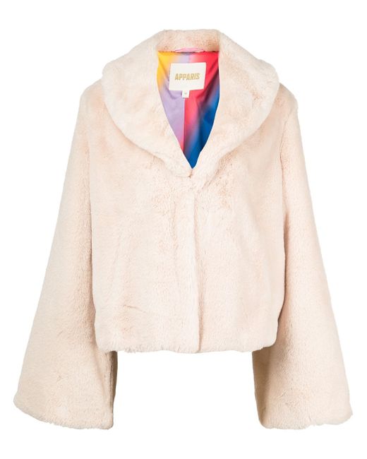 Apparis shawl-lapel faux-fur coat