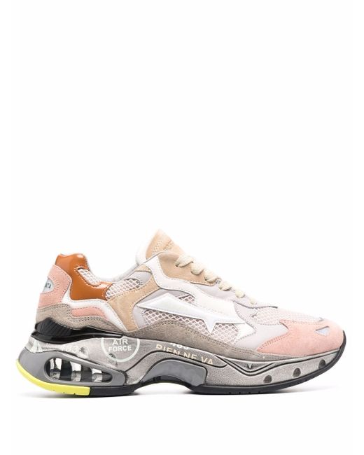 Premiata Sharkyd colour-block panelled leather sneakers