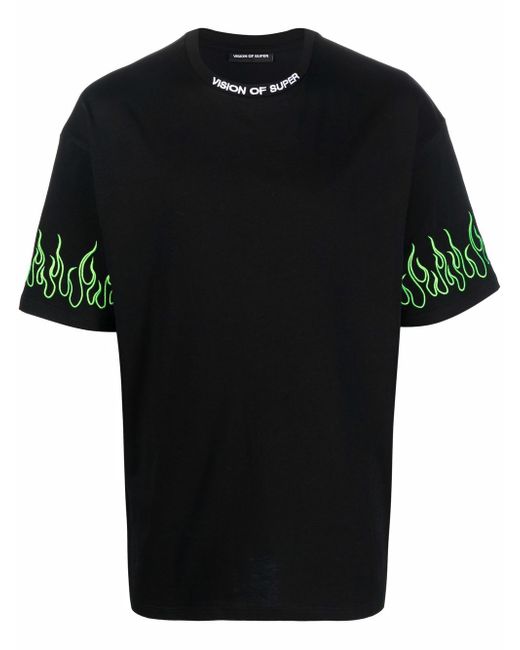 Vision Of Super flame-print short-sleeved T-shirt