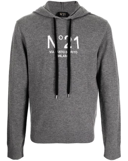 N.21 logo-print wool hoodie