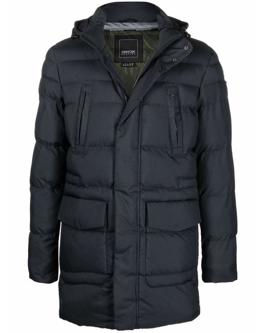 Geox padded multi-pocket hooded coat