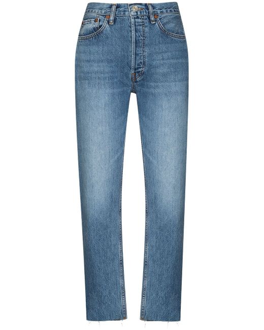 Re/Done Stove Pipe cropped jeans