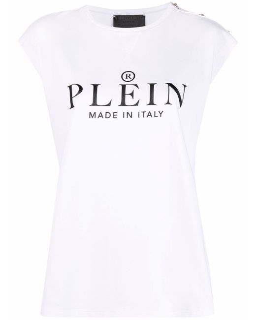 Philipp Plein SS logo-print sleeveless T-shirt