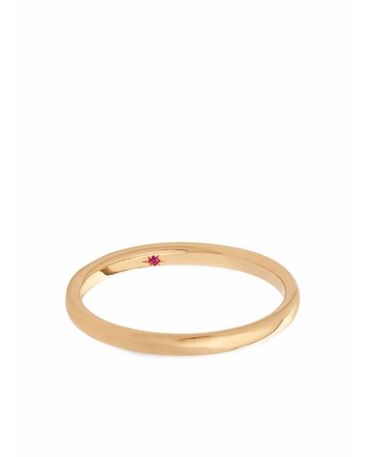 Annoushka 18kt yellow 2mm ruby wedding band ring
