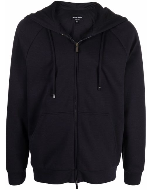 Giorgio Armani Blouson embossed-logo zip-up hoodie