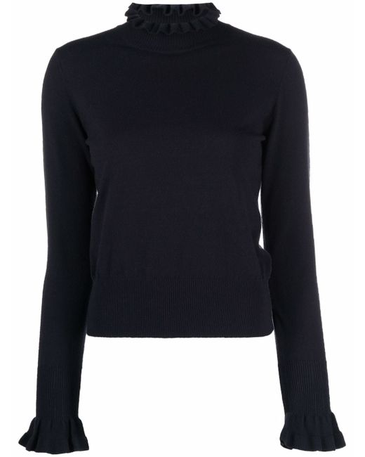 See by Chloé ruffle-collar knitted top