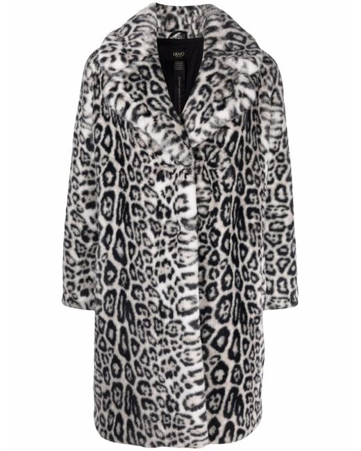 Liu •Jo leopard-print faux-fur coat