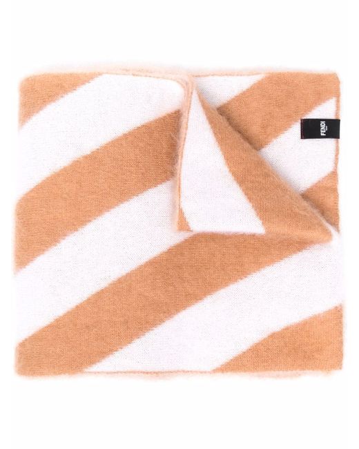 Fendi striped mohair-blend scarf