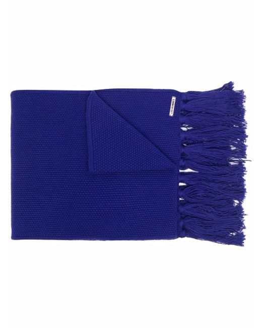 Les Hommes fringe-detail wool scarf