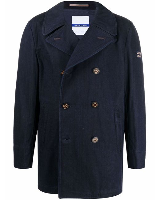 Jacob Cohёn logo patch double-breasted coat