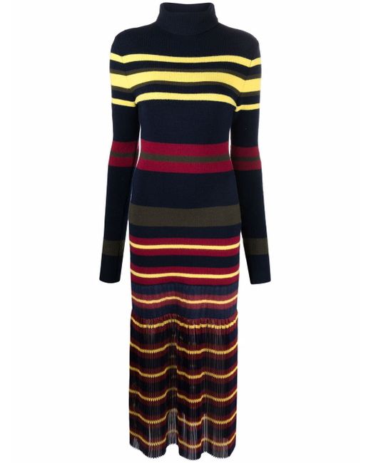 Philosophy di Lorenzo Serafini striped knitted pleated dress