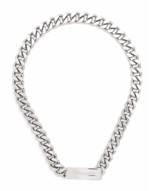 Dsquared2 logo plaque chain-link necklace