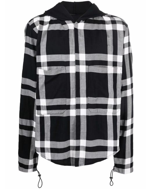 Alchemy hooded checked shirt