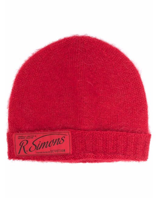Raf Simons logo-patch knitted beanie