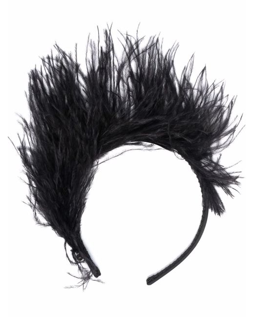 Erdem feather-embellished hair band