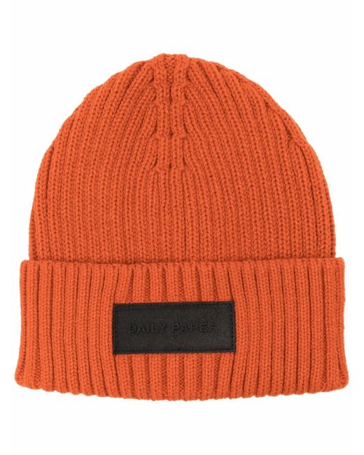 Daily Paper logo patch ribbed beanie