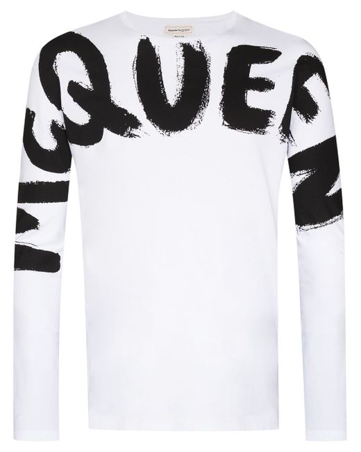 Alexander McQueen graffiti-logo long-sleeve T-shirt