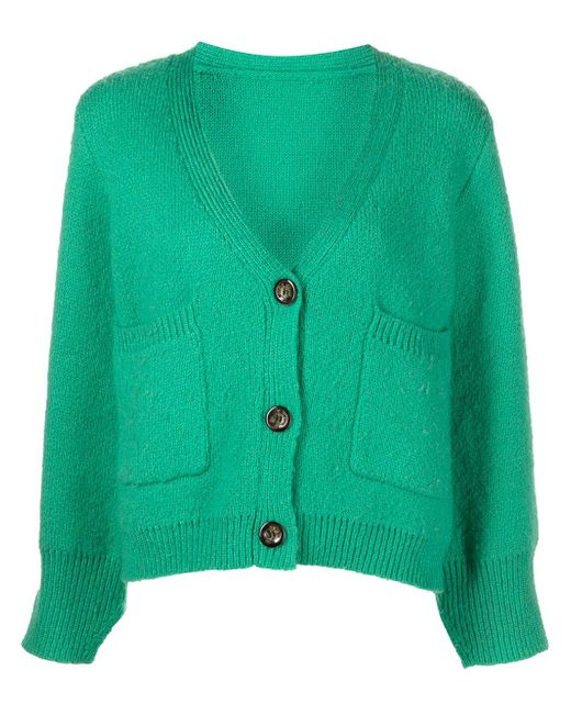 Apparis V-neck cropped knitted cardigan
