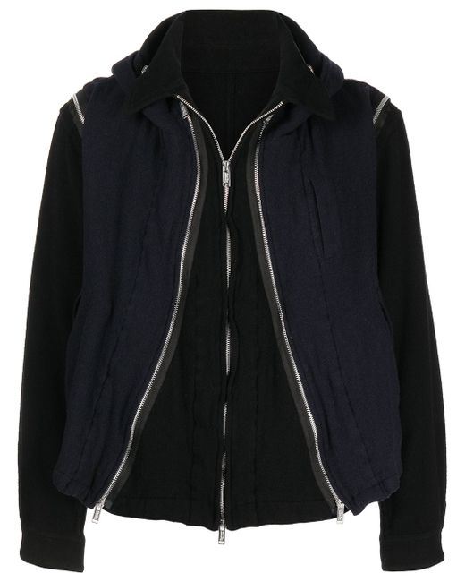 Undercover zipped panels hooded jacket