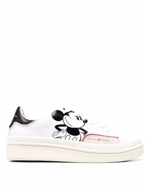 Moa Master Of Arts Mickey-print leather trainers