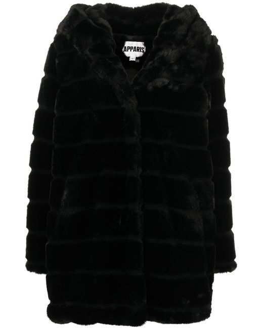 Apparis quilted-finish faux-fur coat