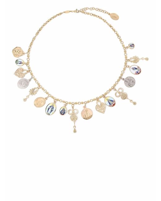 Dolce & Gabbana 18kt multi medallion necklace