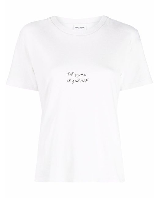 Saint Laurent slogan-print short-sleeve T-shirt