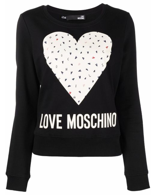 Love Moschino heart-print long-sleeved sweater