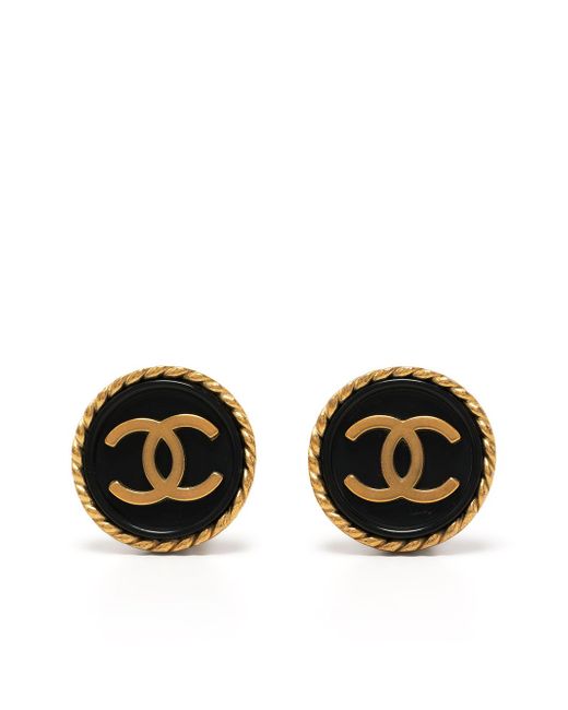 Chanel Pre-Owned 1994 CC button clip-on earrings