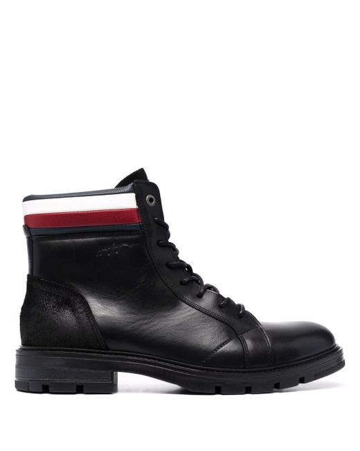 Tommy Hilfiger logo lace-up boots