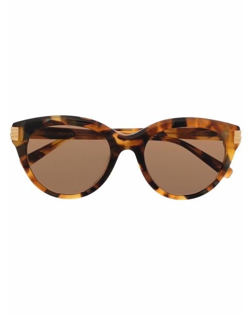 Boucheron tortoiseshell-effect round-frame sunglasses