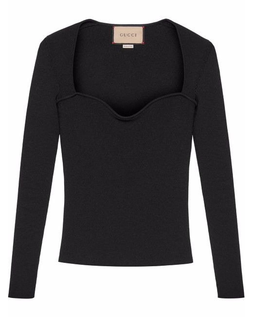 Gucci fine-ribbed long-sleeve top