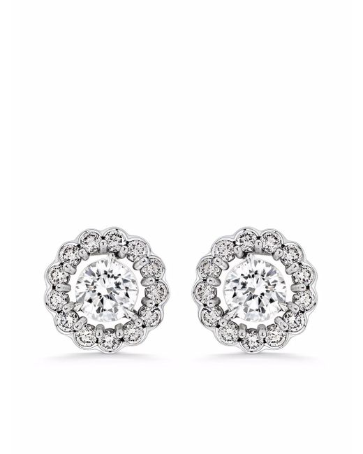 David Morris 18kt white gold Elizabeth diamond stud earrings