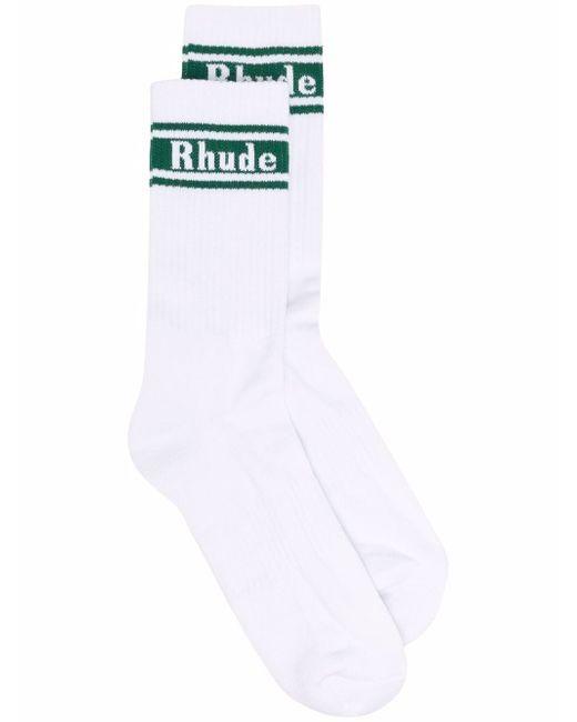 Rhude logo-print ribbed socks