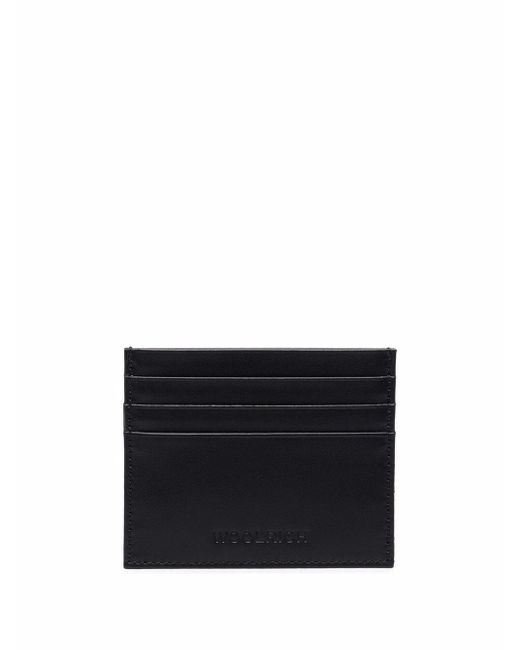 Woolrich debossed-logo leather cardholder