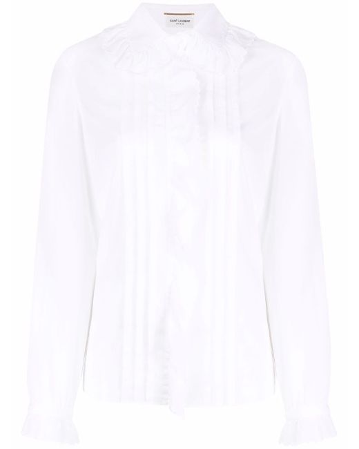 Saint Laurent ruffle-trim button-front shirt