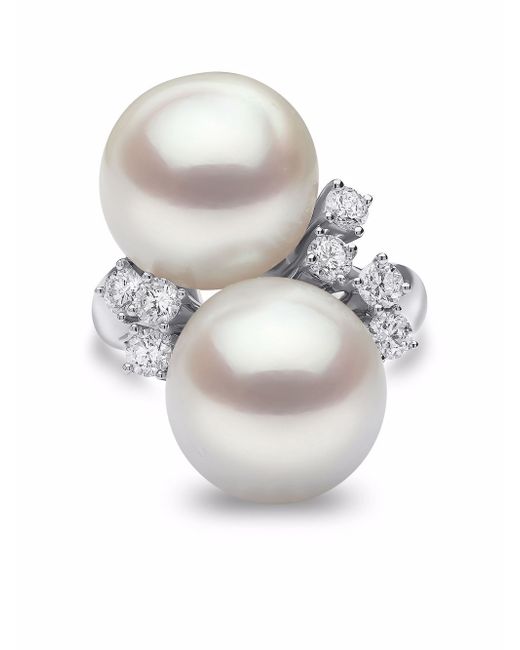 Yoko London 18kt white gold Baroque South Sea Pearl and diamond ring