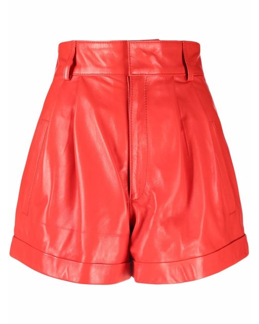 Manokhi flared leather shorts