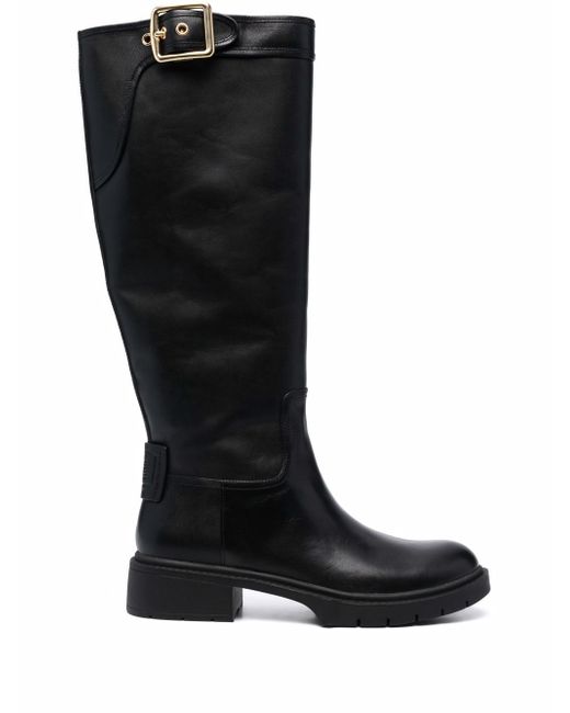 Coach knee-length leather boots