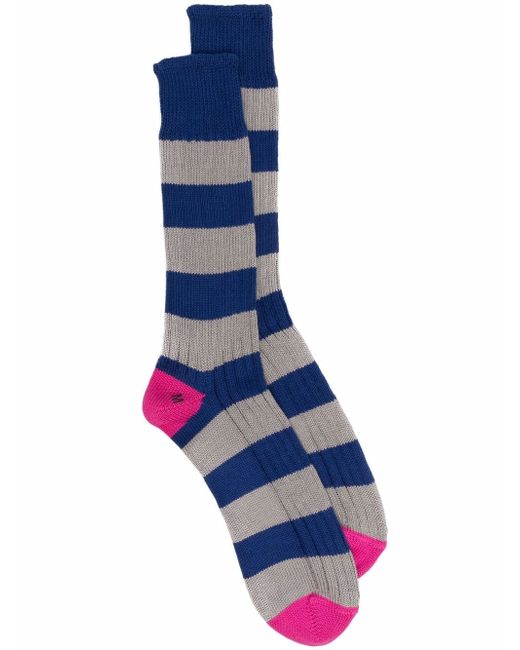 Mackintosh striped knitted cotton socks