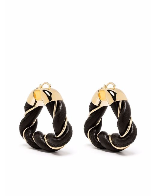 Bottega Veneta twisted triangle hoop earrings
