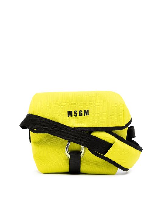 Msgm logo print messenger bag