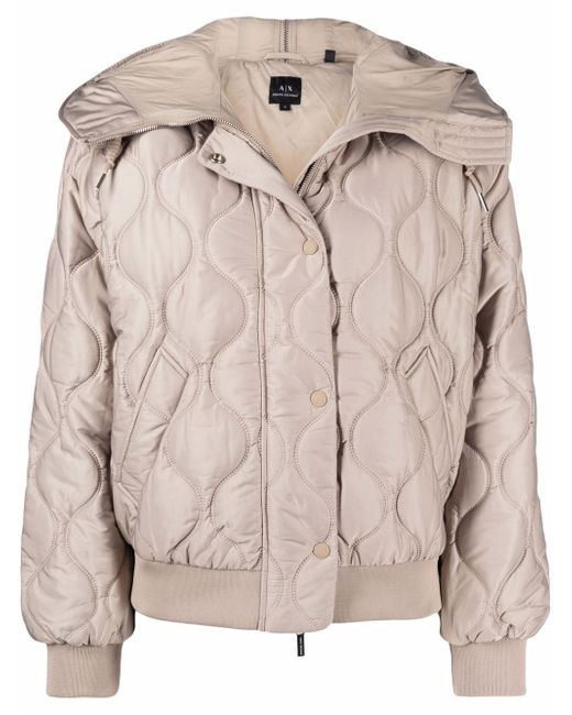 Armani Exchange quilted hooded jacket