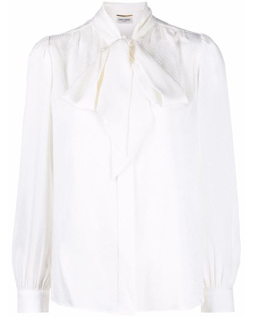 Saint Laurent pussy-bow collar silk blouse
