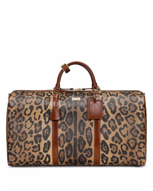 Dolce & Gabbana leopard-print leather satchel