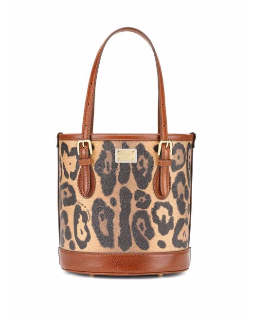 Dolce & Gabbana leopard-print leather tote bag