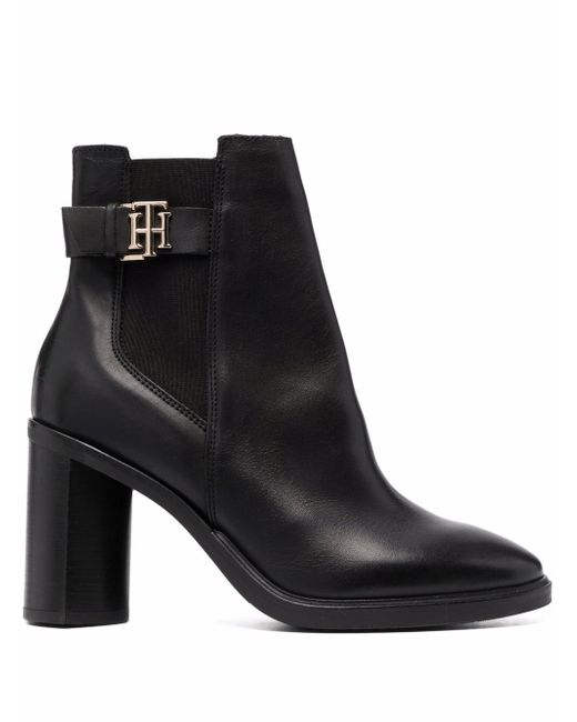 Tommy Hilfiger Monogram-Hardware leather ankle boots