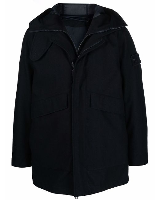 Stone Island Compass-patch hooded jacket